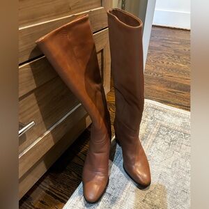 J. Crew Elegant Tan Leather Knee-High Boots - Petite Friendly!